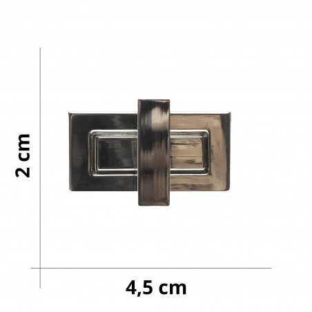 Chiusura a girello rettangolare per borse - Argento - Misura 4,5x2 cm