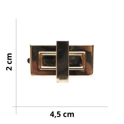 Chiusura a girello rettangolare per borse - Oro - Misura 4,5x2 cm