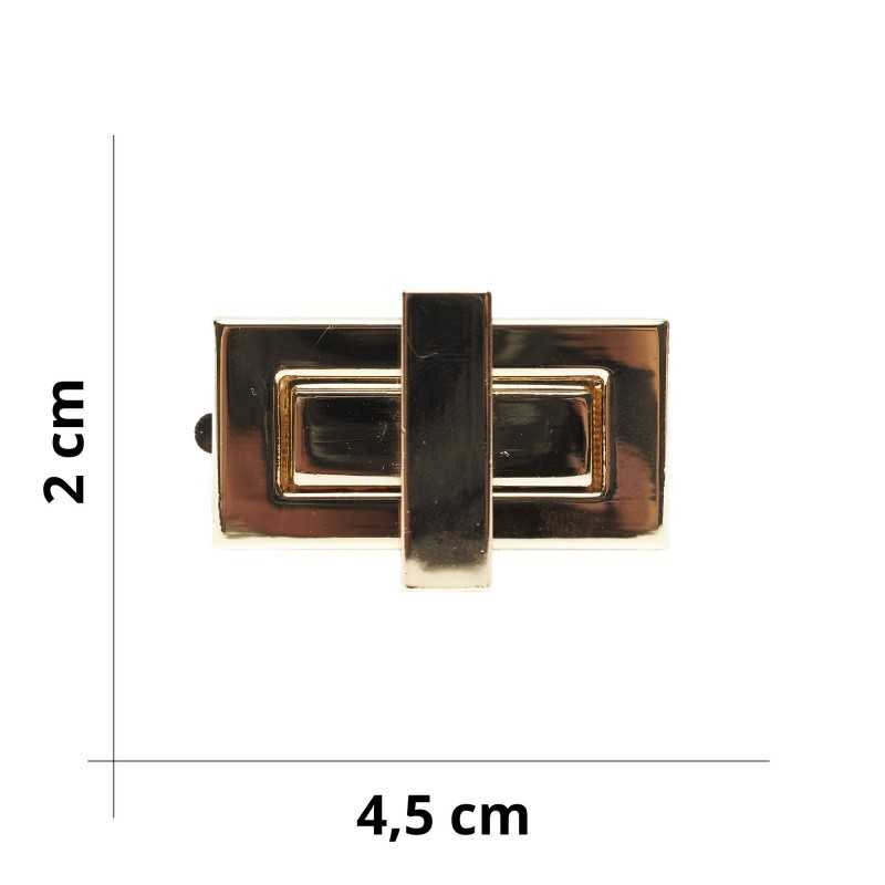 Chiusura a girello rettangolare per borse - Oro - Misura 4,5x2 cm