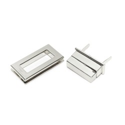 Rectangular Swivel Lock for Bags - Silver