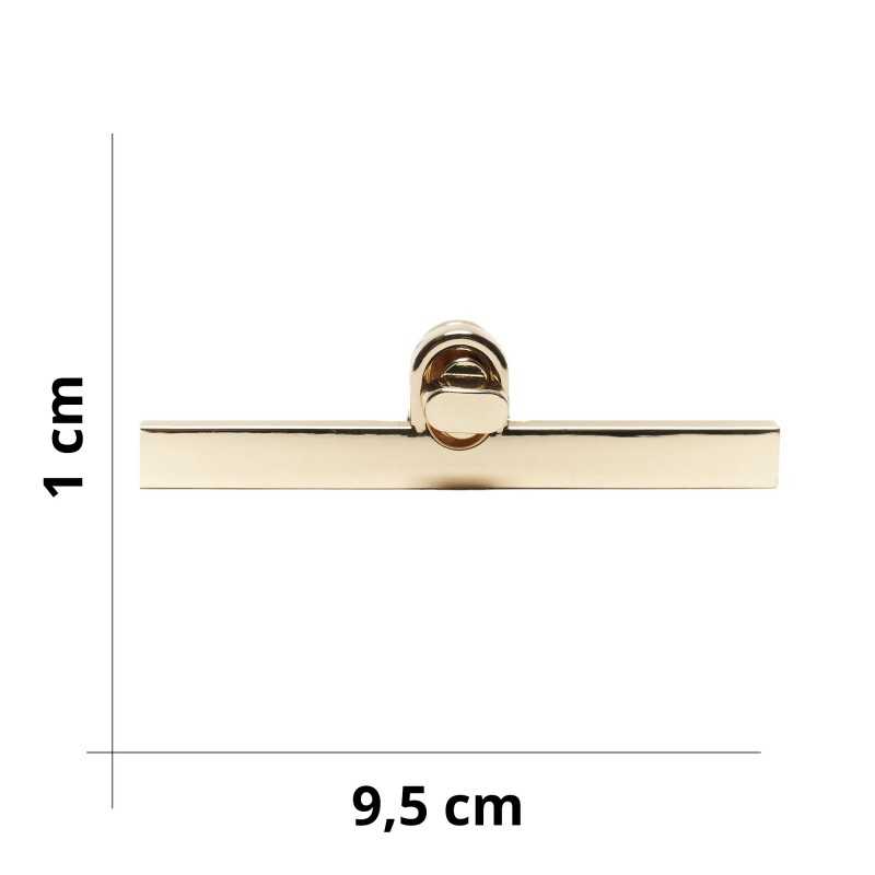 Chiusura a girello ad asta per borse fai da te - Oro - Misura 9,5x1 cm