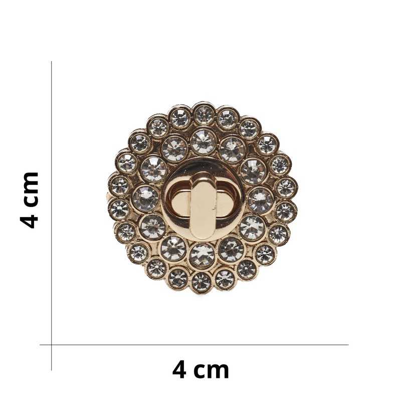 Chiusura gioiello a girello per borse fai da te - Oro - Misura 4x4 cm