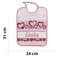 Nursery set 2 pcs Personalized in cotton terry with cotton towel and bib with aida fabric insert