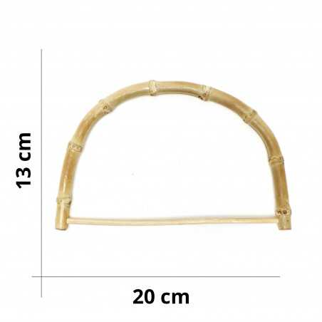 Pair of Light Bamboo Handles for Bags - 20x13 cm