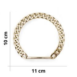 Chain Ring Bag Handle - Size 10x11cm - Gold