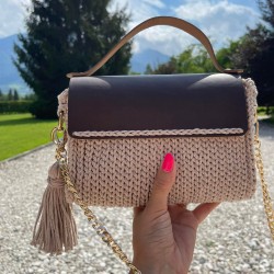 Fibbia per borse in vera pelle Italia - Misura 20x9 cm