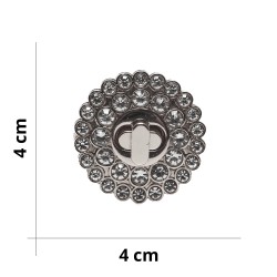 Chiusura gioiello a girello per borse fai da te - Argento - Misura 4x4 cm