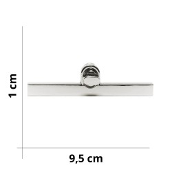 Serrure tournante à tige pour sacs DIY - Argent - Taille 9,5x1 cm