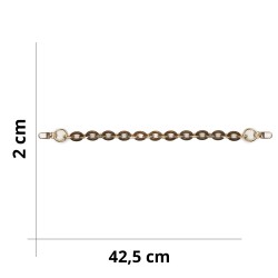 Manico a catena in resina per borse uncinetto e in tessuto fai da te - Misura - 42,5x2cm - Resina Marrone Marmorizzato 374