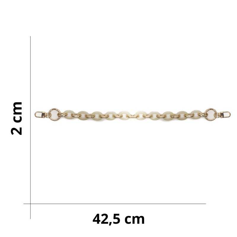 Resin Chain Handle for Crochet and Fabric Bags DIY - Size - 42.5x2cm - Beige Marbled 375