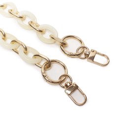 Resin Chain Handle for Crochet and Fabric Bags DIY - Size - 42.5x2cm - Beige Marbled 375 - Detail