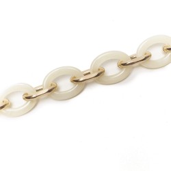 Resin Chain Handle for Crochet and Fabric Bags DIY - Size - 42.5x2cm - Beige Marbled 375 - Detail