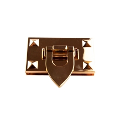Chiusura borsa rettangolare borchiata  - Oro - Misura 4,9x2,9cm