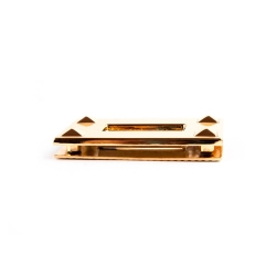 Chiusura borsa rettangolare borchiata  - Oro - Misura 4,9x2,9cm