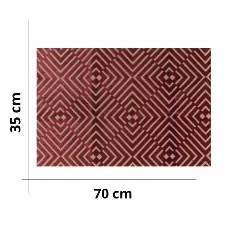 Red velvet effect fabric...