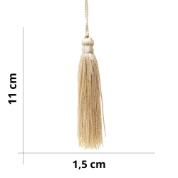 Nappina decorativa con cordoncino per borse e tende - Misura 11x2cm