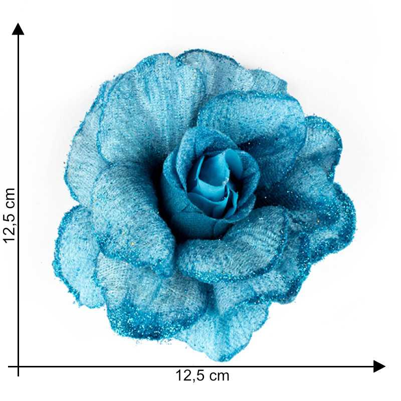 Decorative rose with teal...