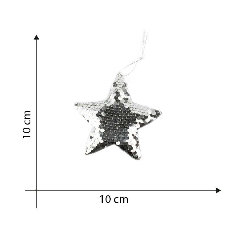 Silver Writing Sequin Star...