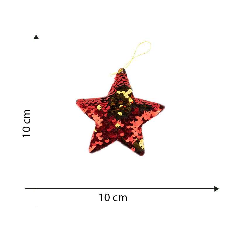 Red Writing Sequin Star Hanger