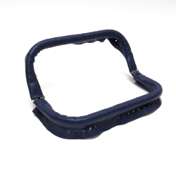 Rectangular bag bottom in genuine full grain leather for crochet bags - Size 25x8 cm