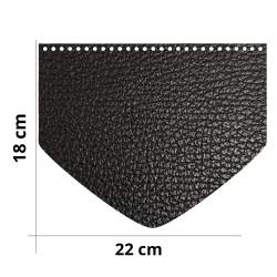 Fond de sac rectangulaire en cuir italien véritable - Dimensions : 25 x 8 cm