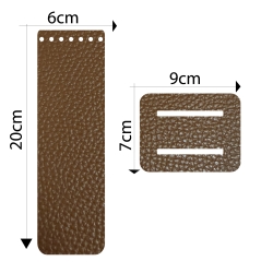 Rectangular bag bottom in genuine full grain leather for crochet bags - Size 25x8 cm