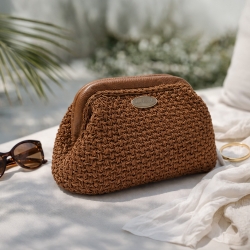 Greta Mini Clutch - Silk Bag Crochet Drawstring Bag Kit