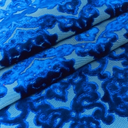 Pannello Tessuto damascato celeste effetto jacquard - Misura 70x35 cm