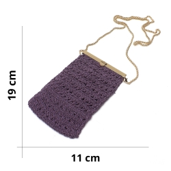Fond de sac en cuir italien véritable pour sacs crochetés - 21 x 8 cm