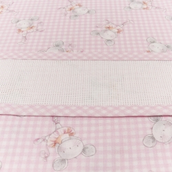 Nursery set 2 pcs Personalized in cotton terry with cotton towel and bib with aida fabric insert