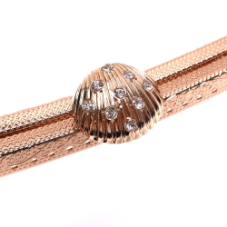 Chiusura clic clac con manico e bottone strass - Misura 19x8 cm